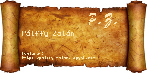 Pálffy Zalán névjegykártya